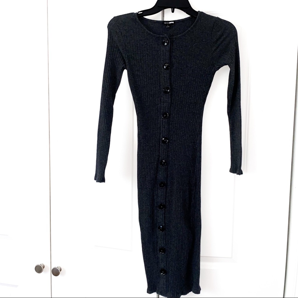Button down gray dress size S